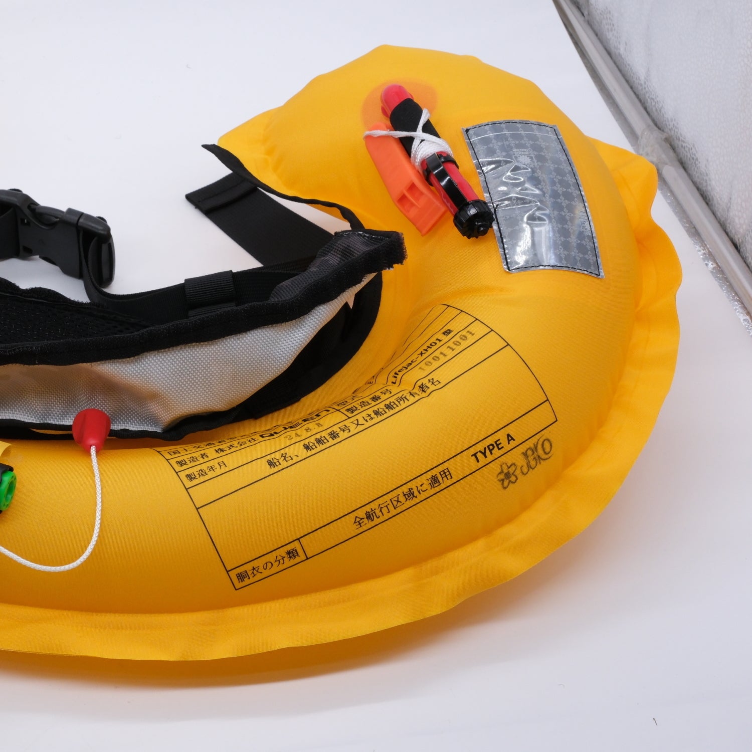 BASARO 桜マーク TYPE A 手動膨張式 ライフジャケット 国交省型式承認モデル フロート写真 押印