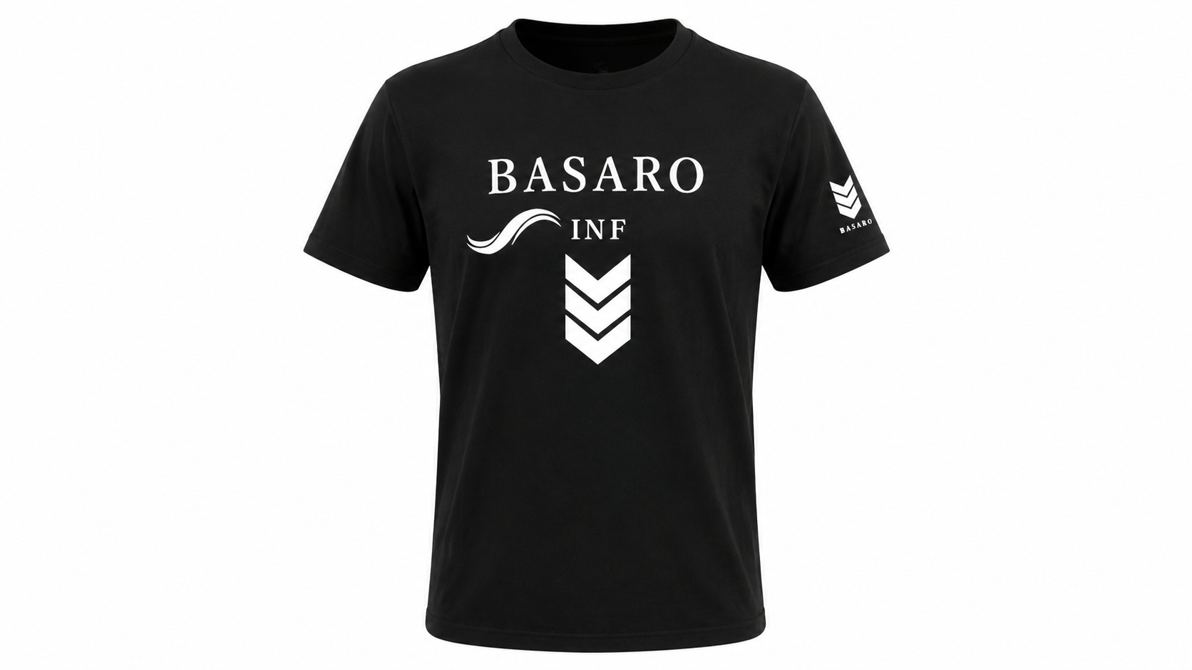 BASARO 半袖 ロゴ刺繍 Tシャツ アクティブコットンTシャツ 白波白鯨